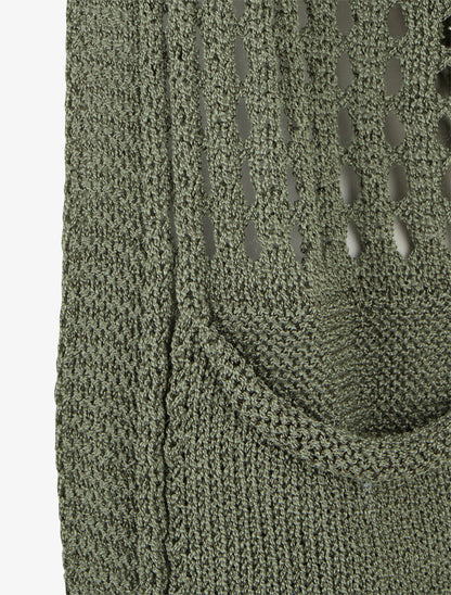 Gilet ouvert ajouré - Kaki - 3