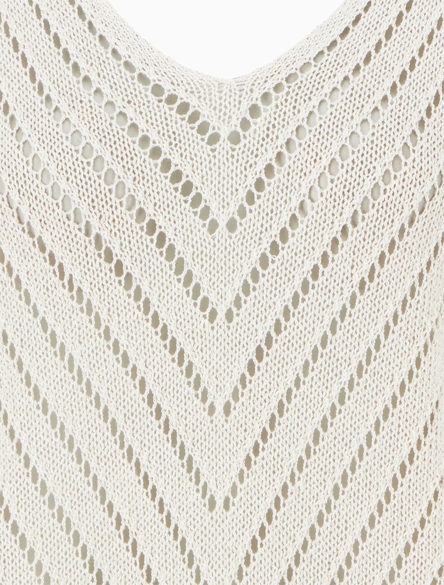 Lichte gebreide trui met V-hals - Beige