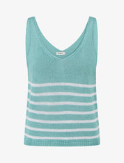 Débardeur en maille à rayures - Vert d&