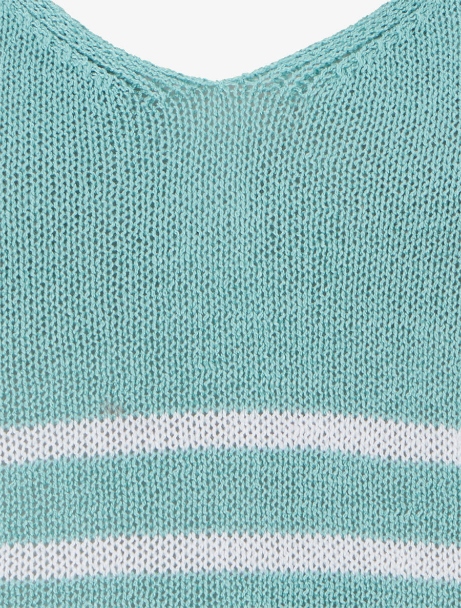 Débardeur en maille à rayures - Vert d&
