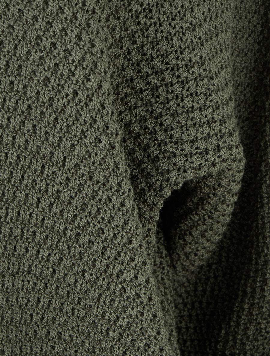 Gilet droit ouvert en maille - Kaki - 3