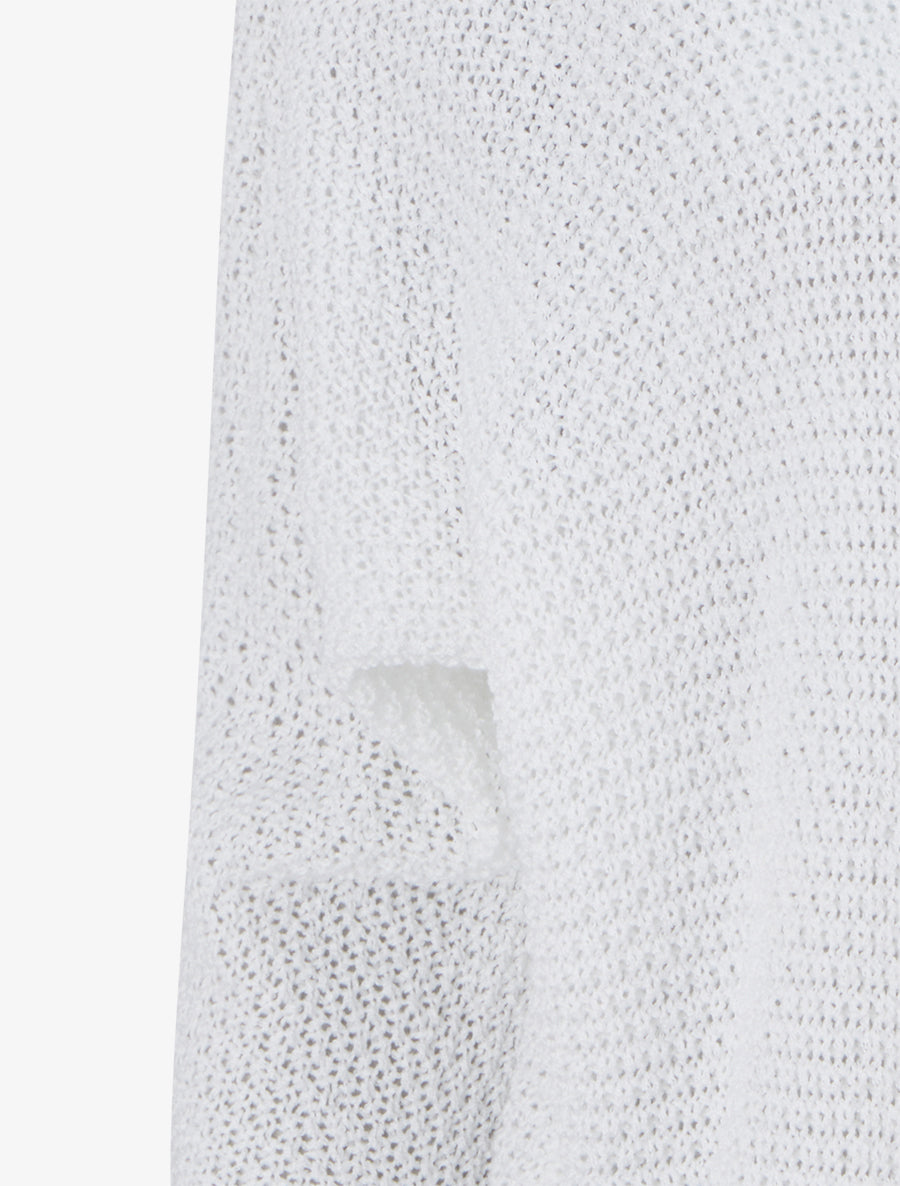 Gilet droit ouvert en maille - Blanc - 3