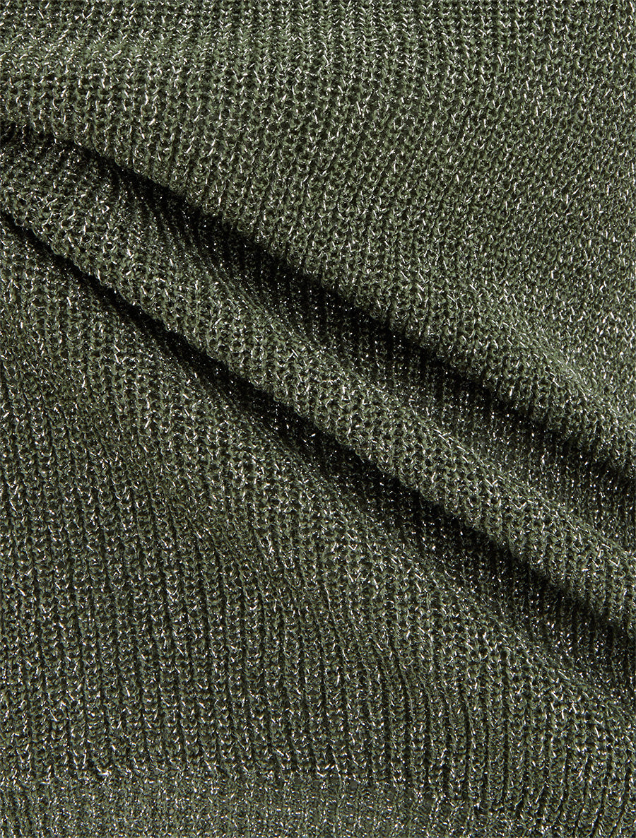 Top uni irisé en maille - Kaki - 3