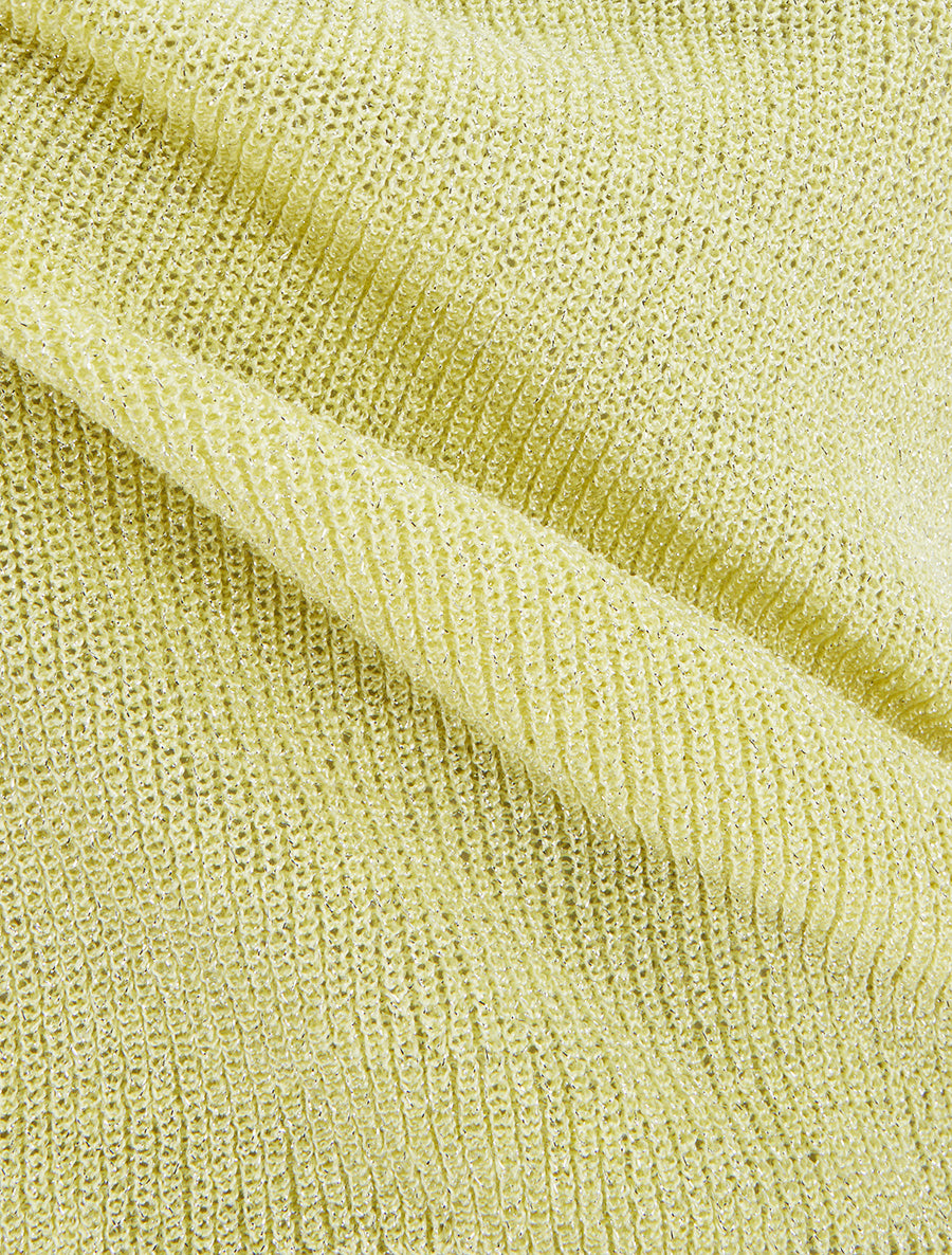 Top uni irisé en maille - Jaune - 3