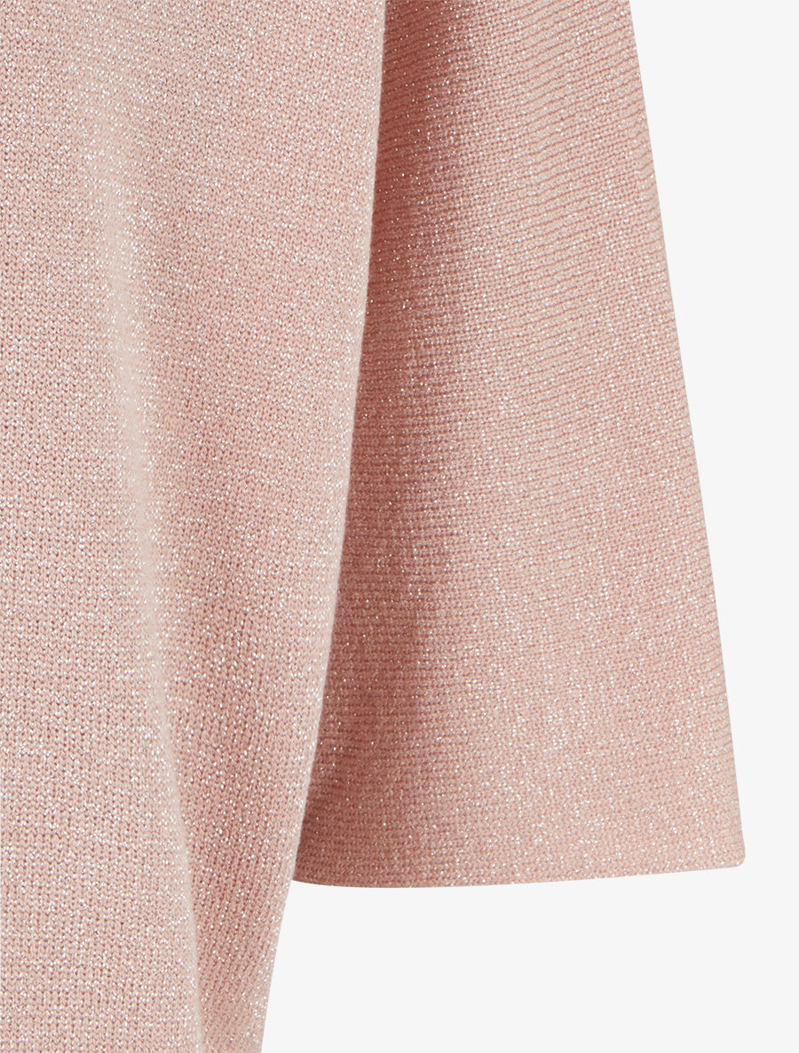 Pull fin irisé à manches 3/4 - Rose - 3