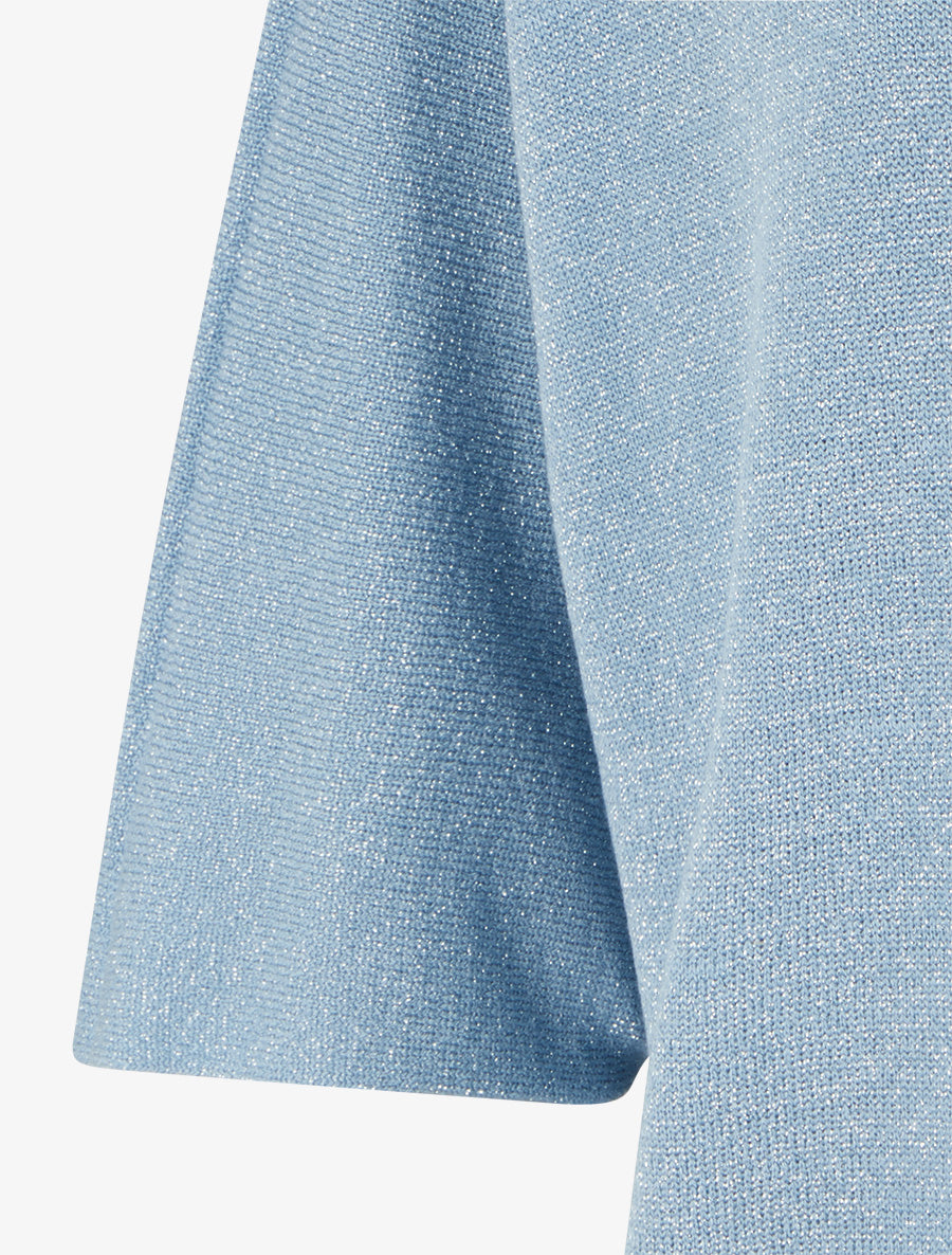Pull fin irisé à manches 3/4 - Bleu ciel - 3