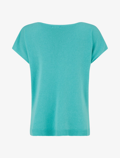 Pull fin uni en maille - Vert d&