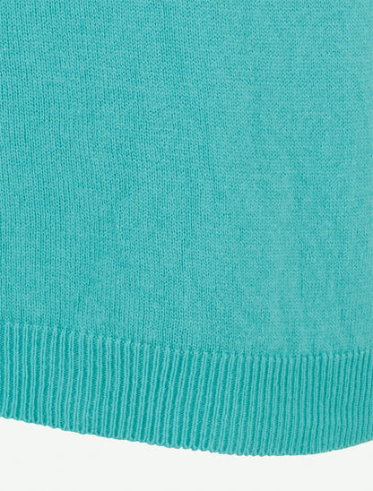 Pull fin uni en maille - Vert d&