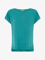 Pull fin uni en maille - Turquoise - 1