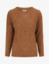 Pull ajouré en maille fantaisie - Camel - 4