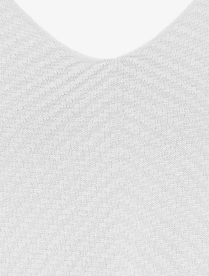 Pull fin irisé à manches 3/4 - Blanc - 3