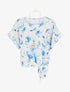 Top imprimé floral à nouer - Bleu ciel - 1