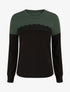 Pull fin et bande en dentelle - Vert sapin - 1