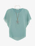Top droit fluide en voile - Turquoise - 1