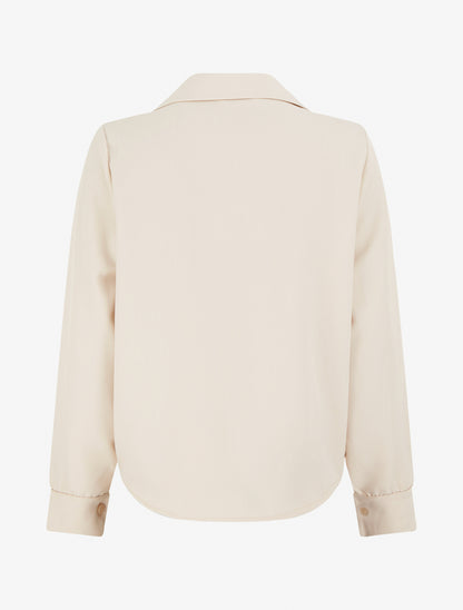 Chemisier noué asymétrique - Beige - 2