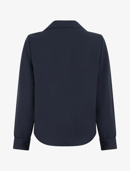 Chemisier noué asymétrique - Marine - 2