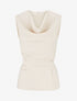 Top uni sans manches à col bénitier - Beige - 1