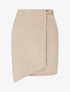 Mini-jupe portefeuille en suédine - Beige - 1