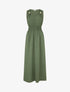 Robe unie à empiècement perles en bois - Kaki - 1