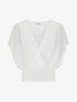 Top uni à manches volantées - Blanc - 1