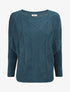 Pull en maille à losanges - Bleu pétrole - 4