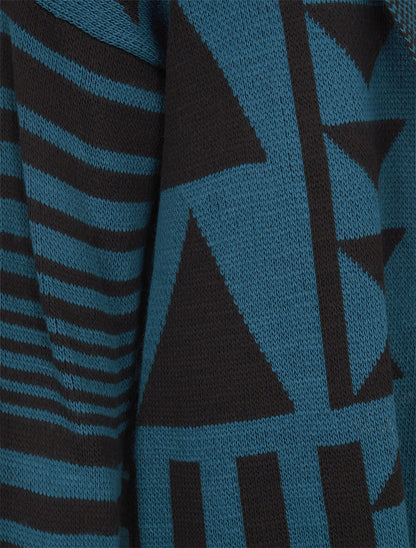 Gilet imprimé aztèque - Bleu pétrole - 3