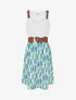Robe mi-longue imprimé graphique et bretelles simili - Vert d&