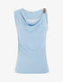 Top fluide à bretelle en simili - Bleu ciel - 1