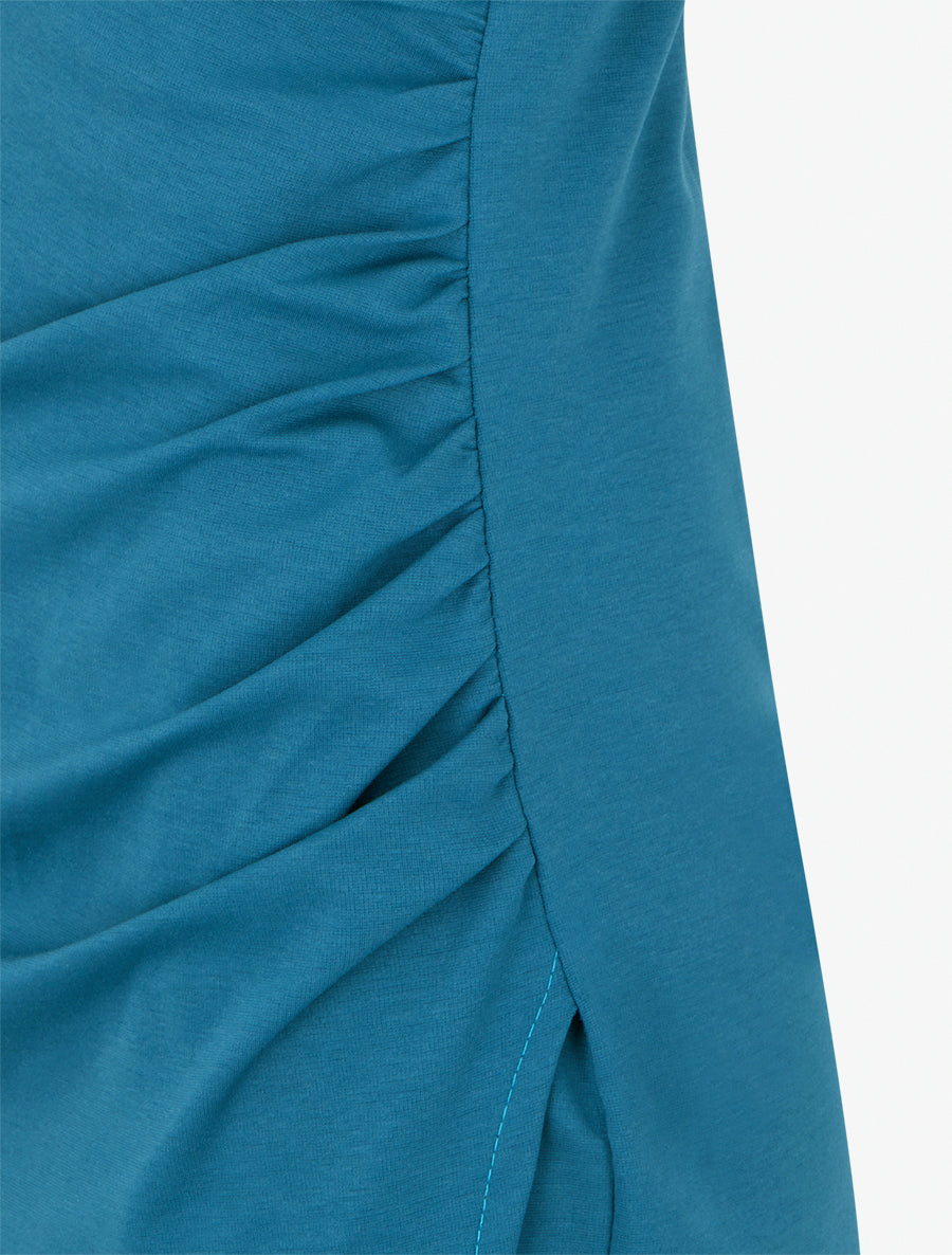 Robe sans manches unie style portefeuille - Bleu canard - 3