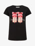 T-shirt à strass et motif stiletto - Noir - 1