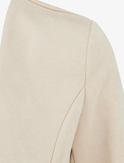 Veste en suédine à poches décoratives zippées - Beige - 3