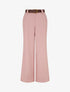 Pantalon droit uni élastiqué - Rose - 1