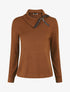 Pull fin à col montant zippé - Marron - 4