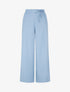 Pantalon fluide uni à liens à nouer - Bleu ciel - 1