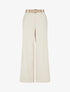 Pantalon ample à motif rayé - Beige - 1
