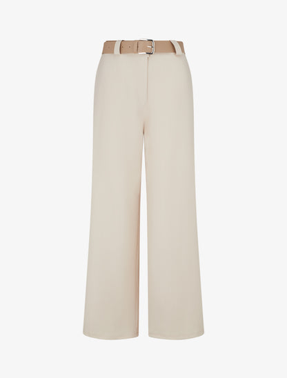 Pantalon à fines rayures irisées - Beige - 1