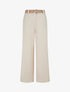 Pantalon à fines rayures irisées - Beige - 1
