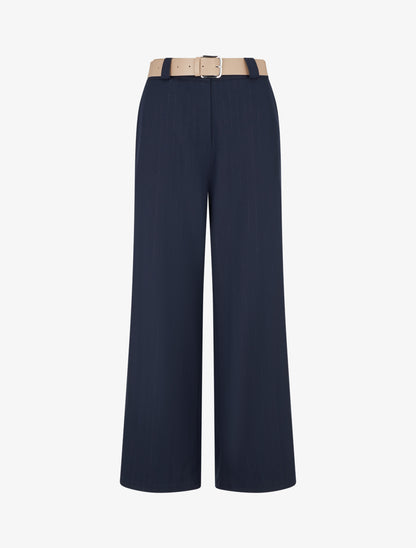 Pantalon à fines rayures irisées - Marine - 1