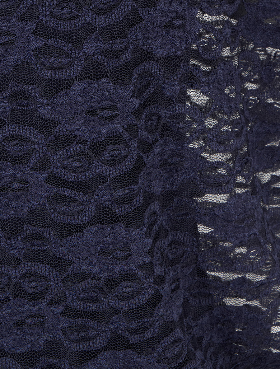 Top boule en dentelle - Marine