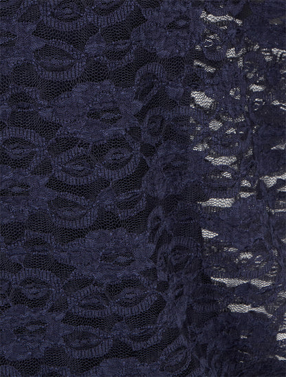 Top boule en dentelle - Marine