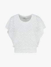 Top boule en dentelle - Blanc