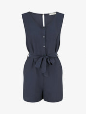 Combishort boutonné sans manches - Marine - 1