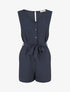 Combishort boutonné sans manches - Marine - 1