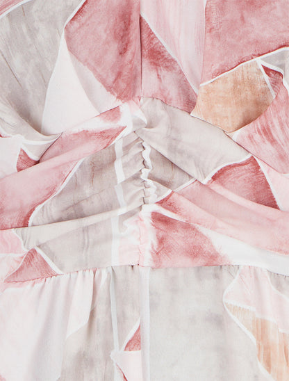 Combishort droit manches courtes imprimé fantaisie - Rose - 3