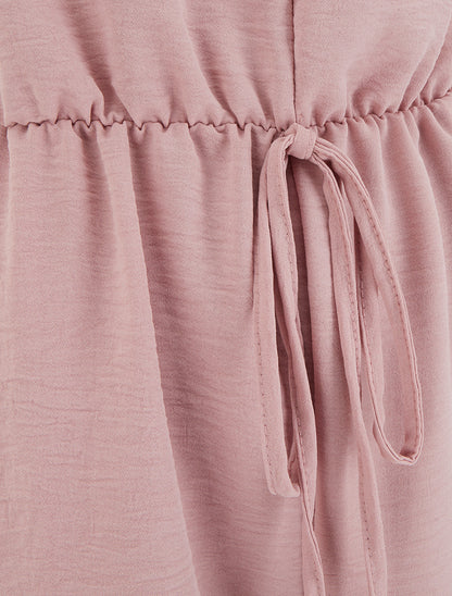 Combishort uni à taille élastiquée - Vieux rose - 3