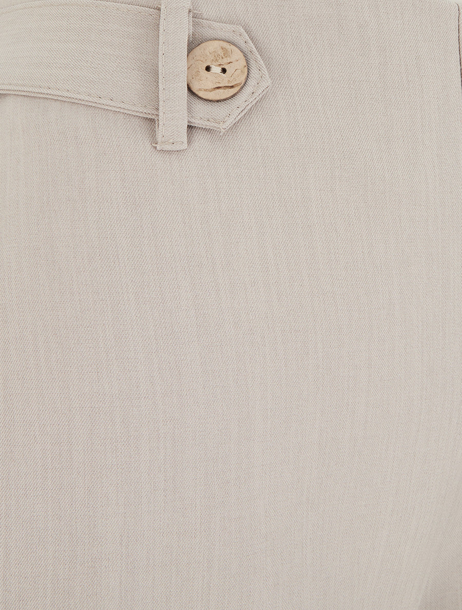 Short uni élastiqué - Taupe - 3