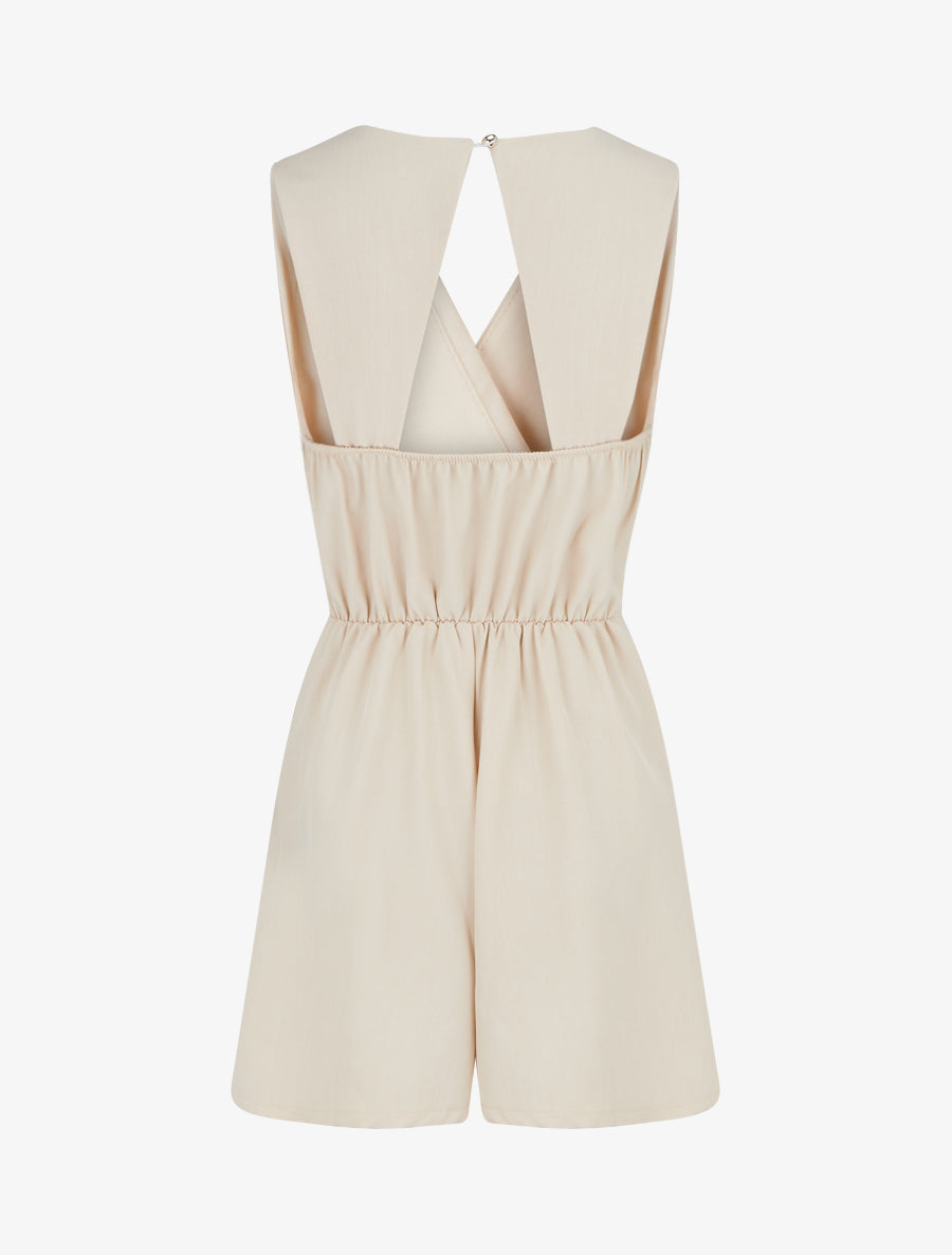 Combishort sans manches à dos ouvert - Beige - 2