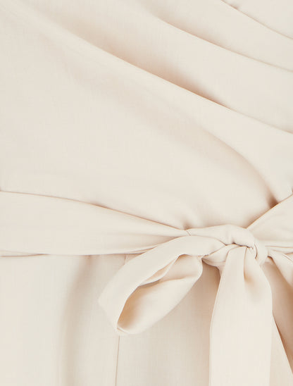 Combishort fluide à fines bretelles - Beige - 3