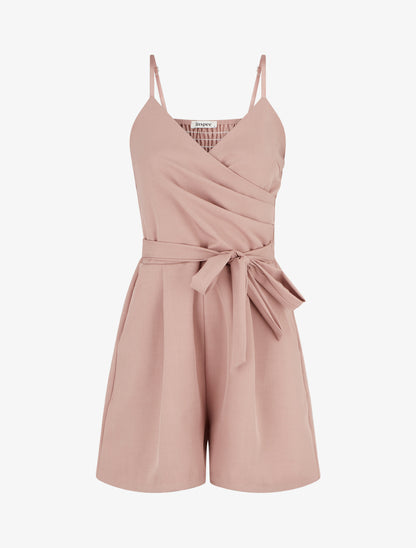 Combishort fluide à fines bretelles - Vieux rose - 1