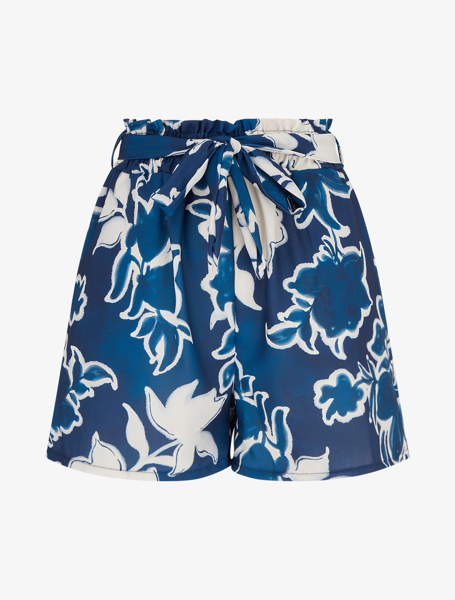 Short fluide à imprimé floral - Marine - 1
